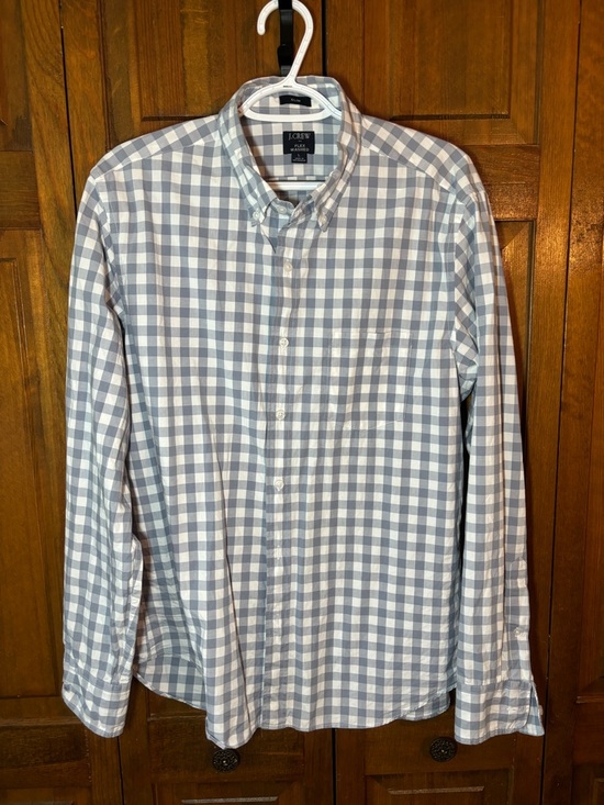 J. Crew Other - J. Crew Men's Light Blue and White Gingham Button-Down Shirt